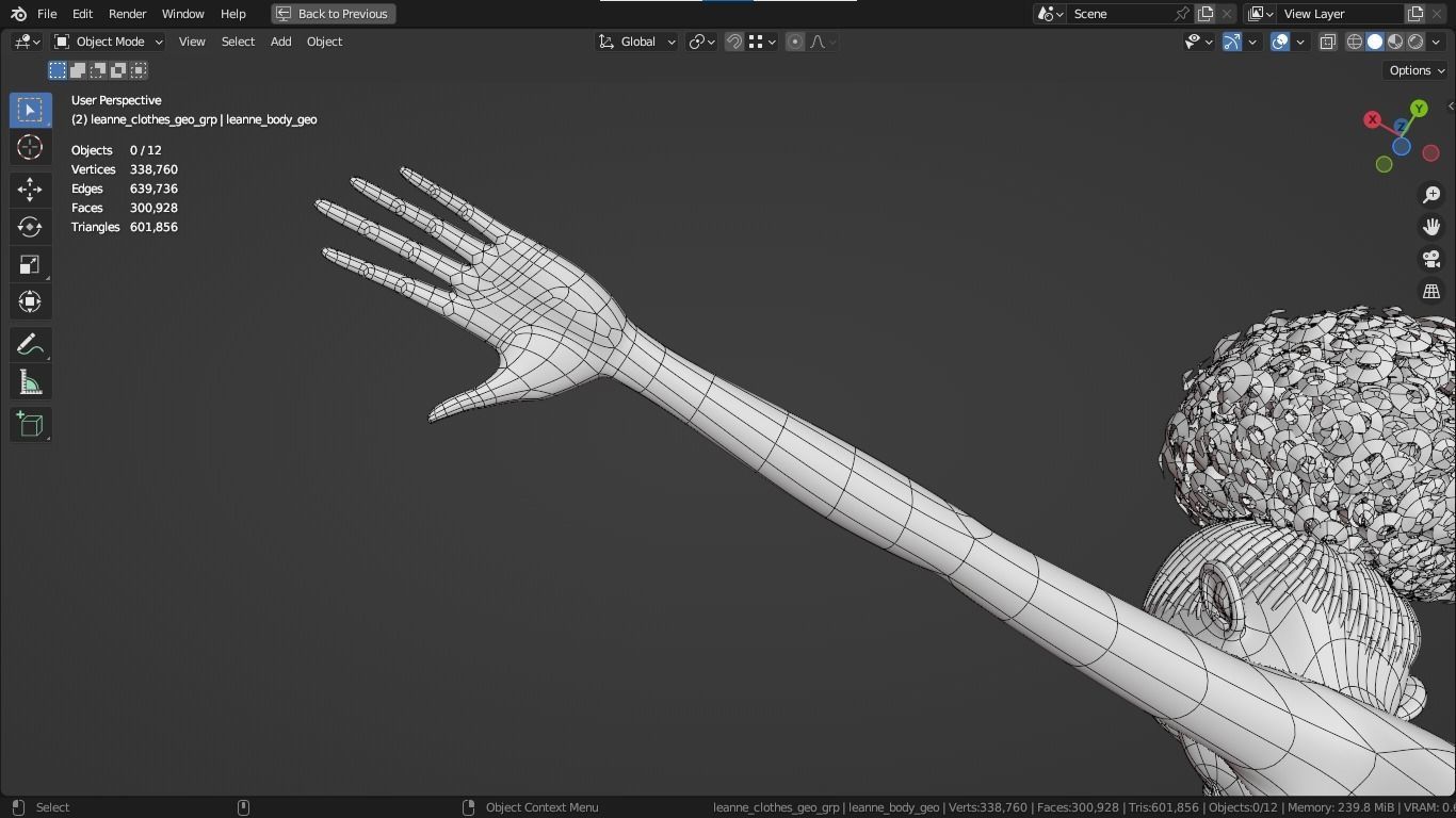 Leanne cartoon girl teen character 3D model_33