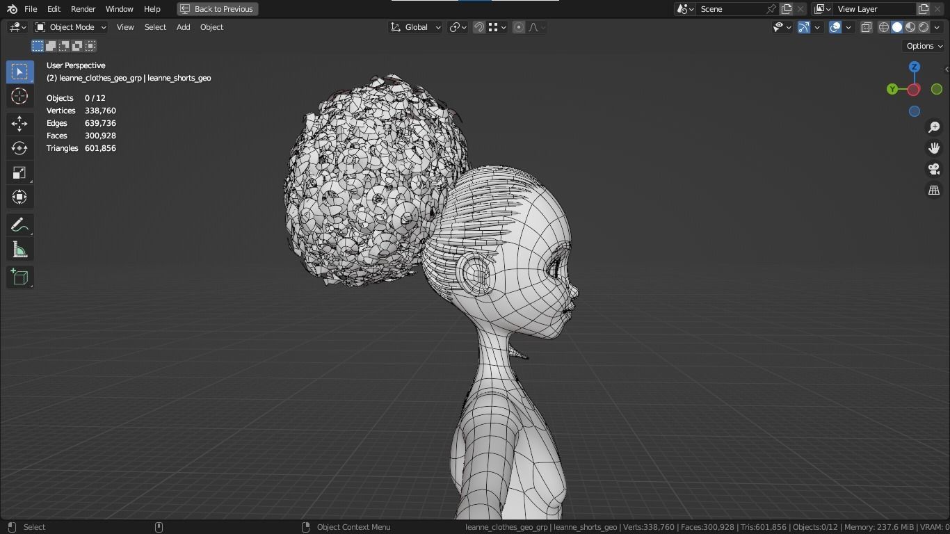 Leanne cartoon girl teen character 3D model_13