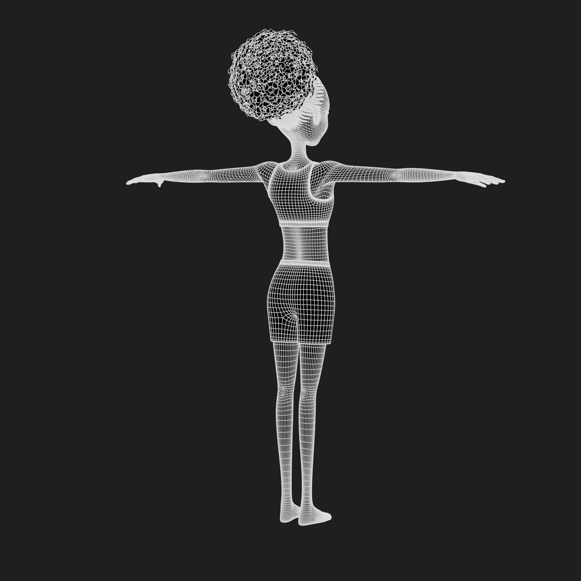 Leanne cartoon girl teen character 3D model_55