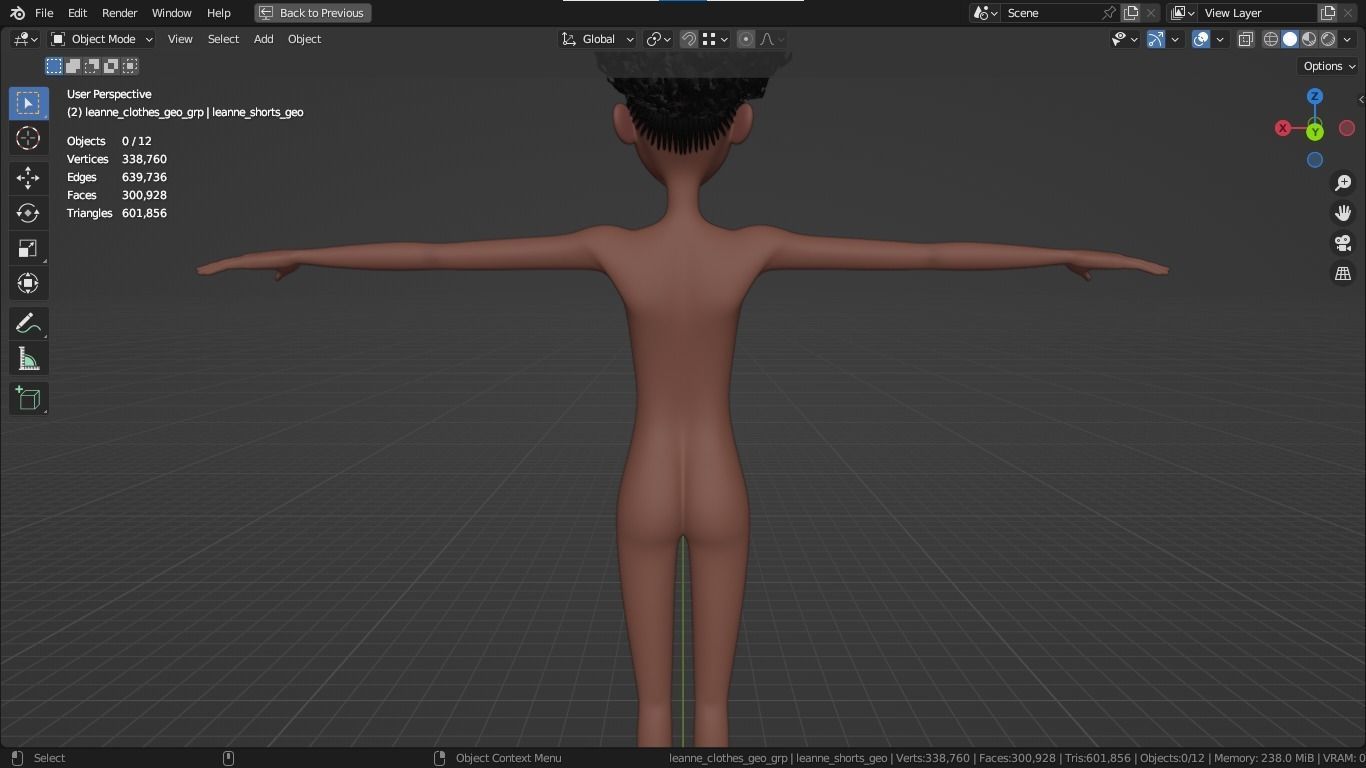 Leanne cartoon girl teen character 3D model_22