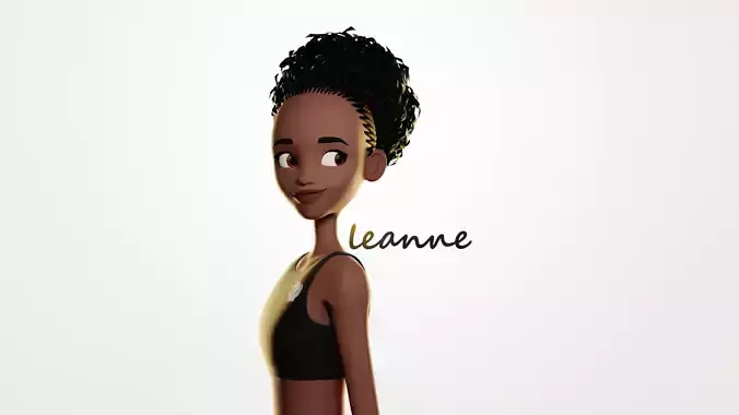 Leanne cartoon girl teen character 3D model
