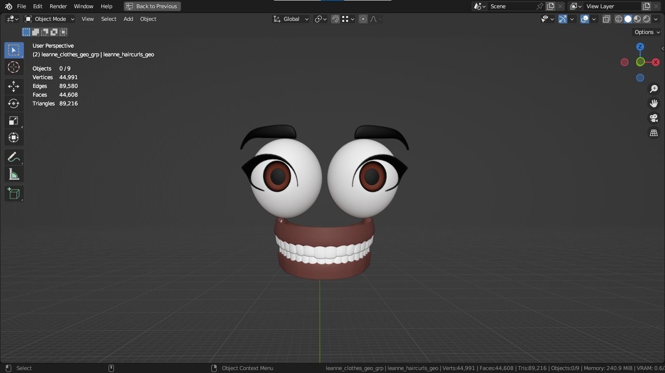 Leanne cartoon girl teen character 3D model_38