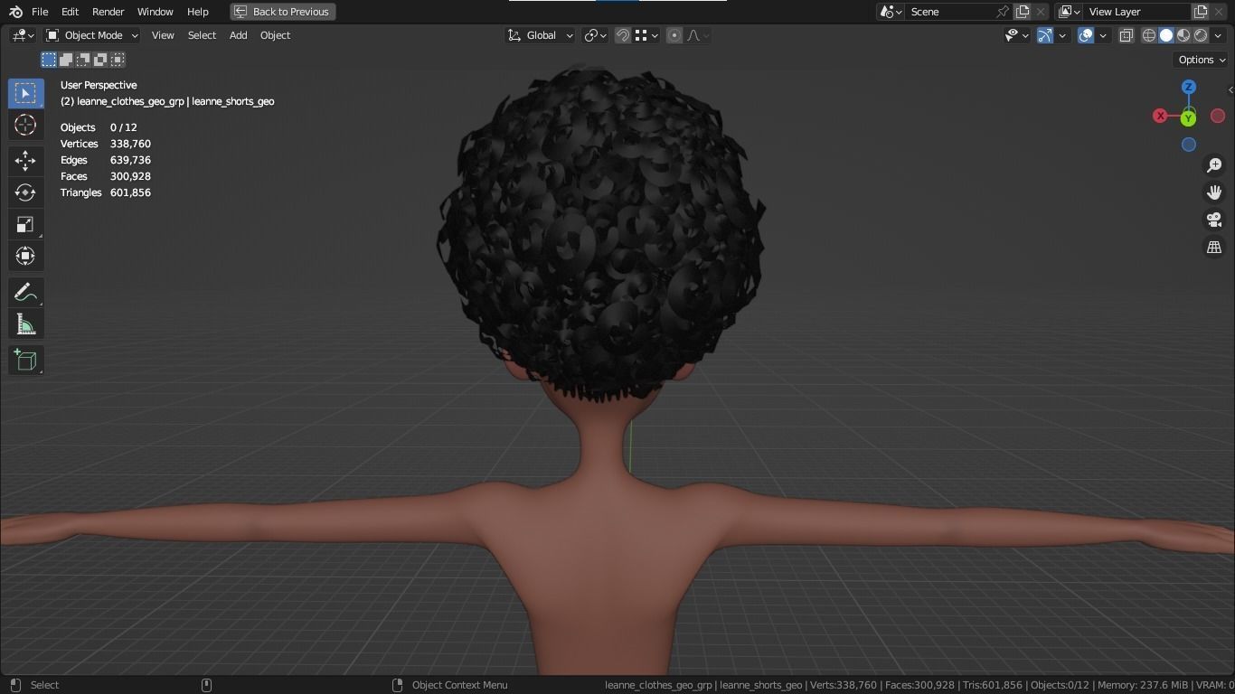 Leanne cartoon girl teen character 3D model_10