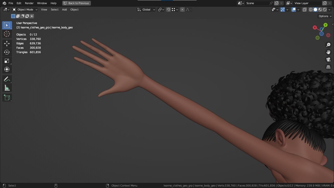 Leanne cartoon girl teen character 3D model_32