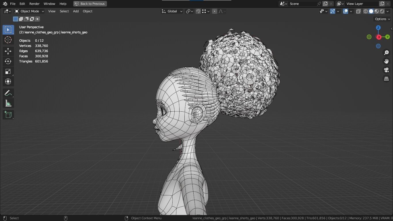 Leanne cartoon girl teen character 3D model_9