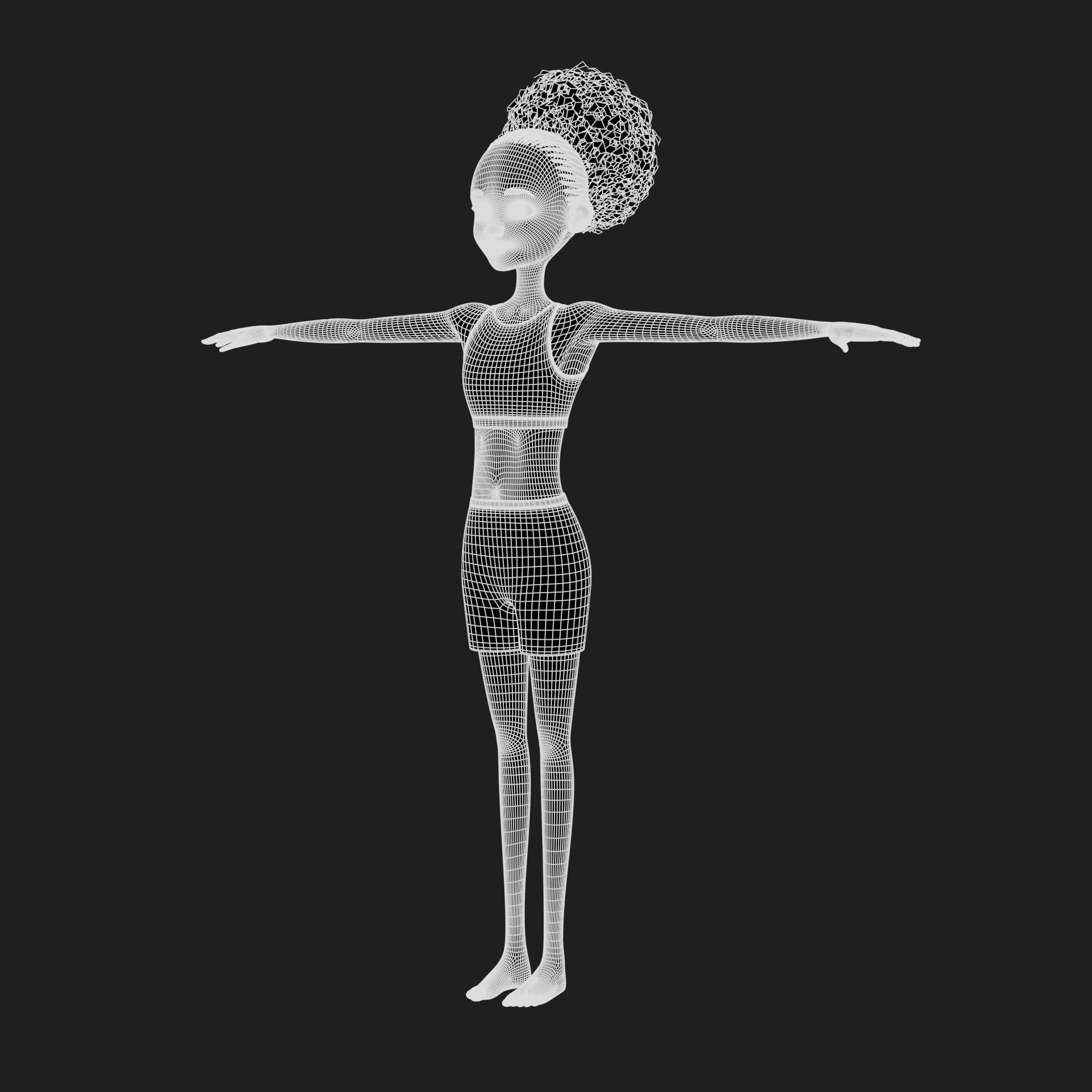 Leanne cartoon girl teen character 3D model_51