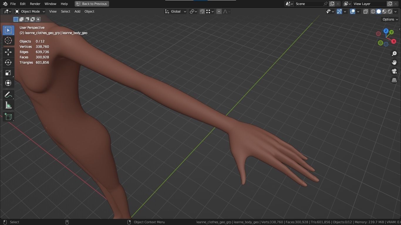 Leanne cartoon girl teen character 3D model_30