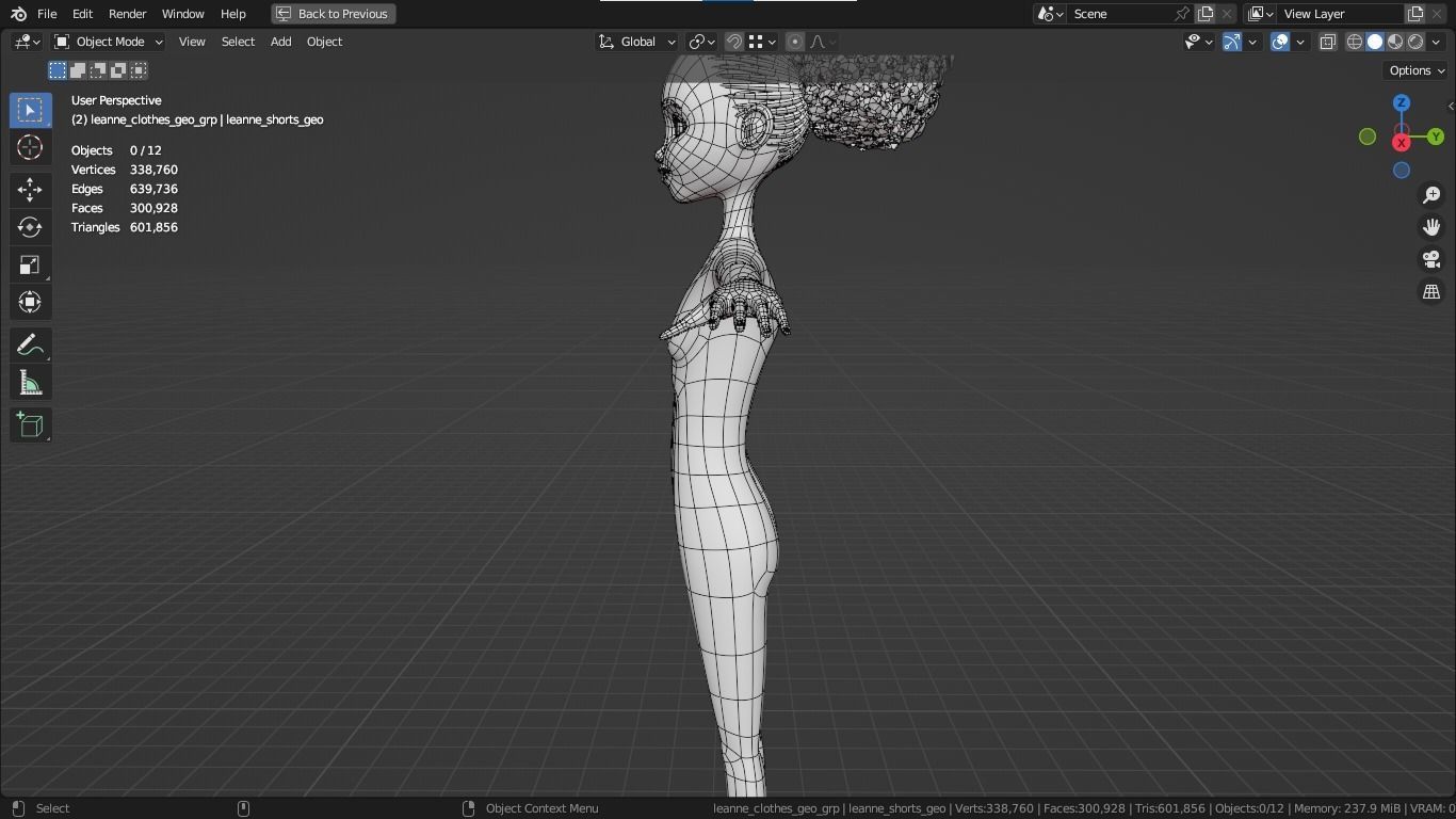 Leanne cartoon girl teen character 3D model_21