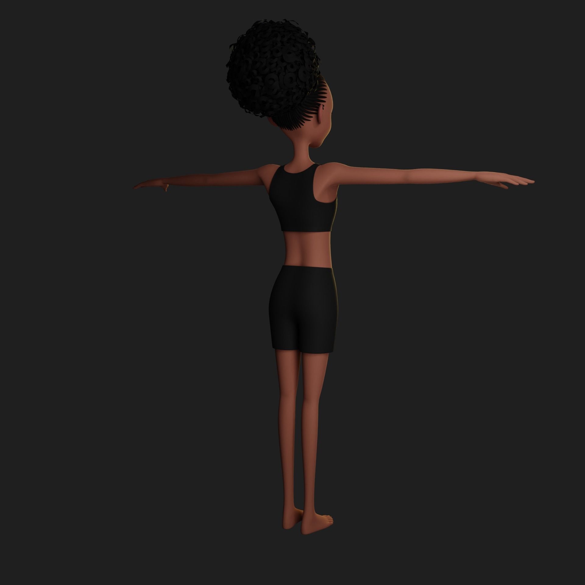 Leanne cartoon girl teen character 3D model_47