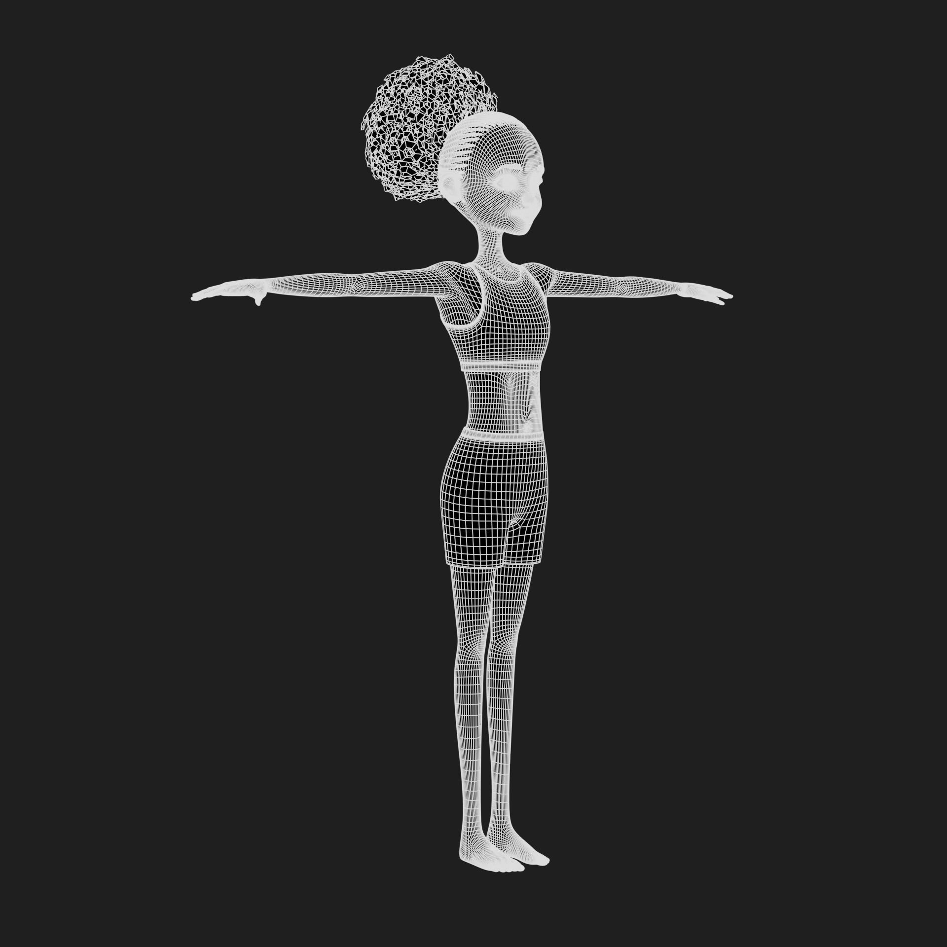 Leanne cartoon girl teen character 3D model_56