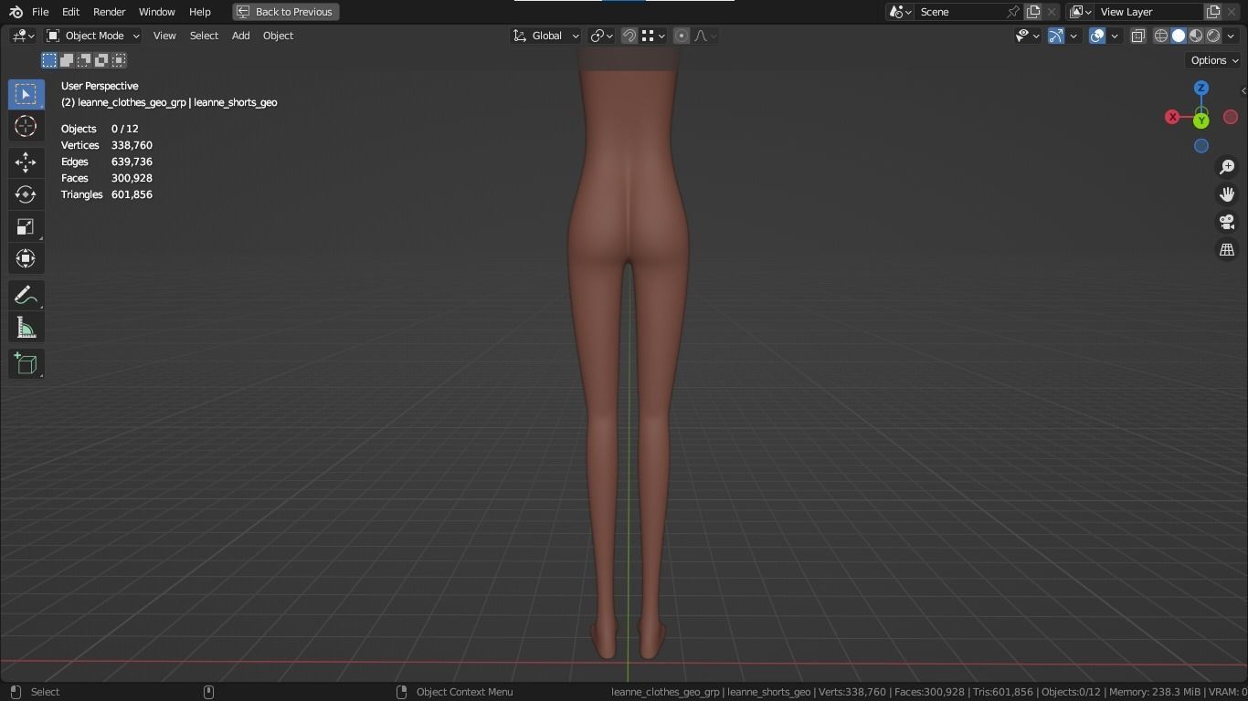 Leanne cartoon girl teen character 3D model_28