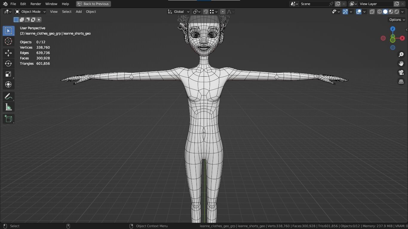 Leanne cartoon girl teen character 3D model_19