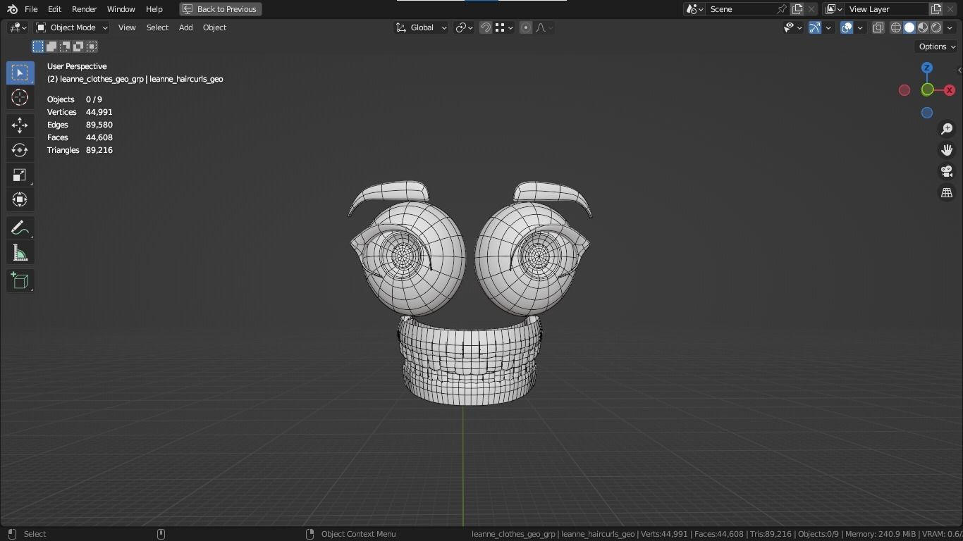 Leanne cartoon girl teen character 3D model_39