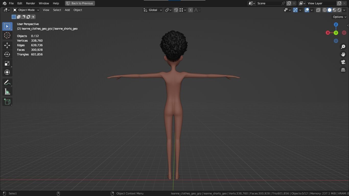 Leanne cartoon girl teen character 3D model_4