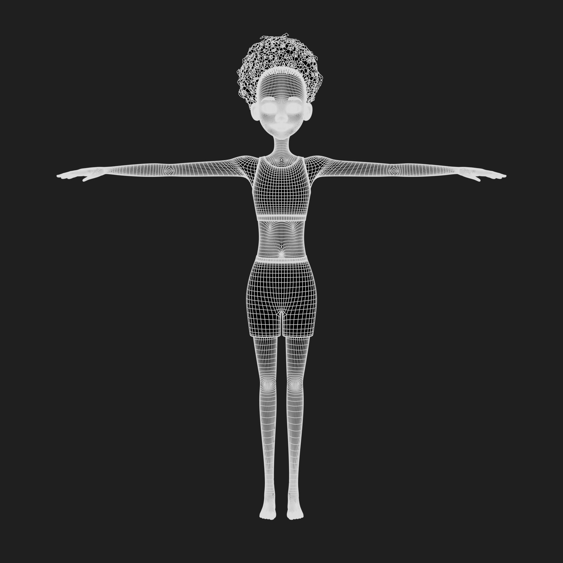 Leanne cartoon girl teen character 3D model_50