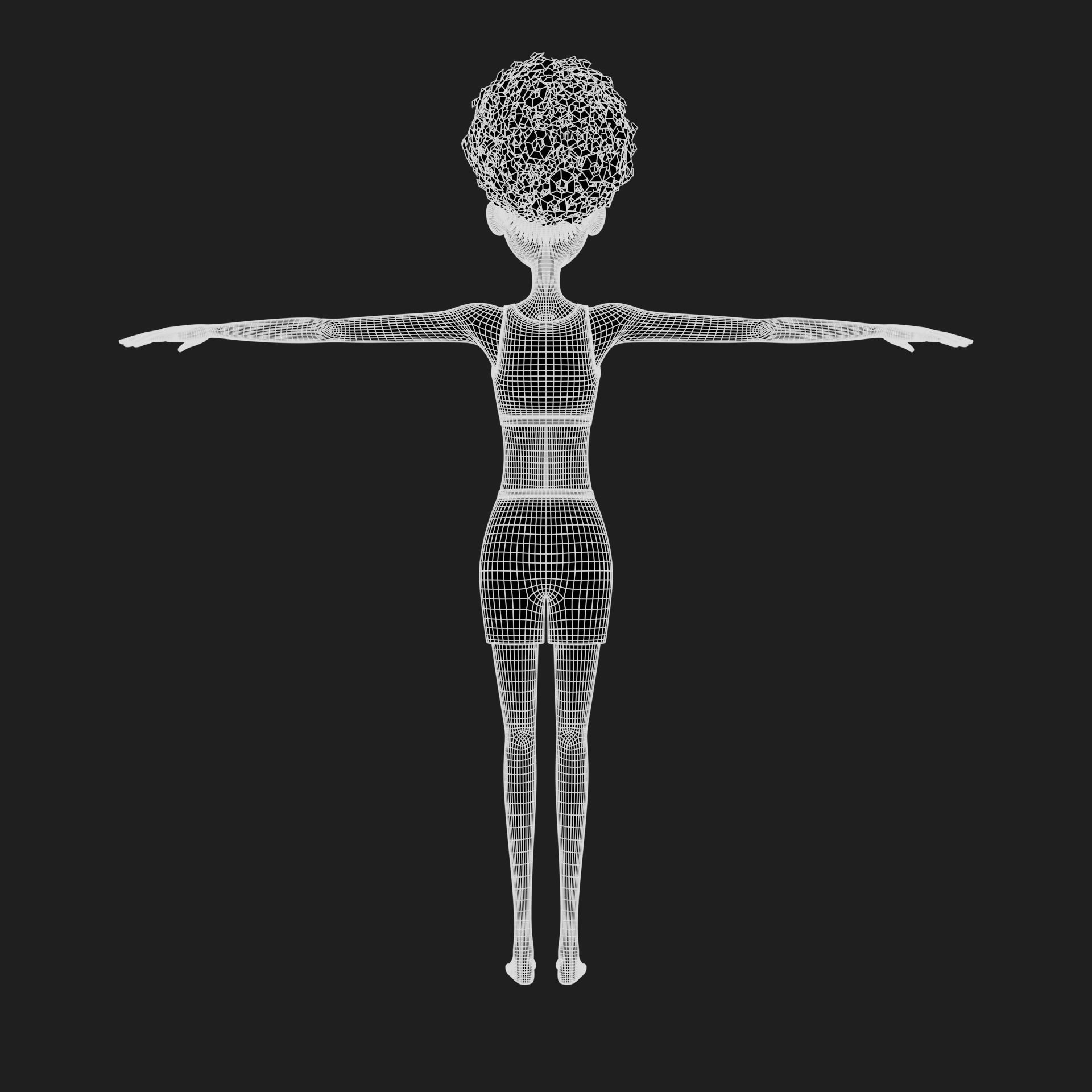 Leanne cartoon girl teen character 3D model_54