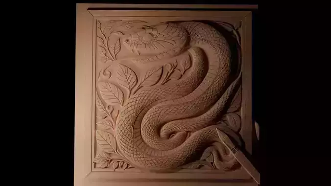 Bushmaster Snake CNC 3d Print High Relief Sand Casting 3D print model