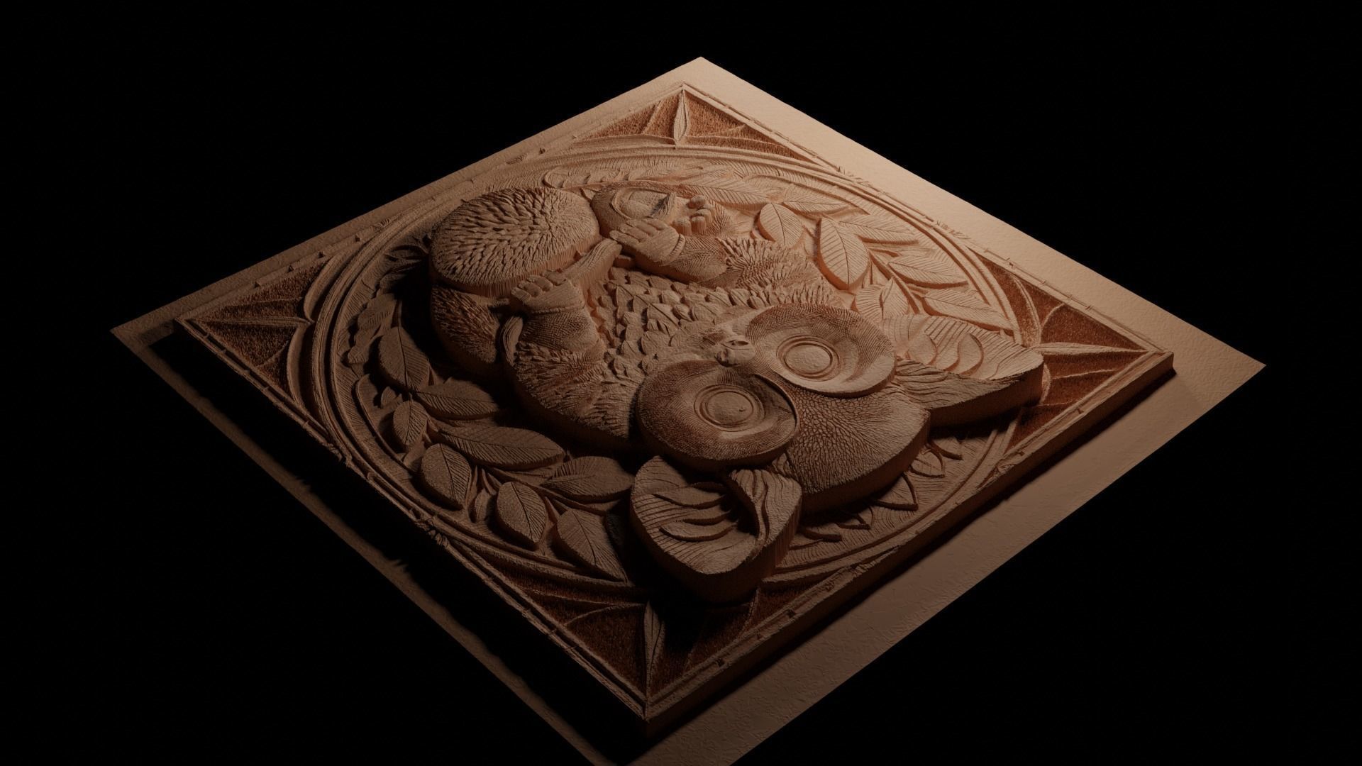 Bushbaby CNC 3d Print High Relief Sand Casting 3D print model_3