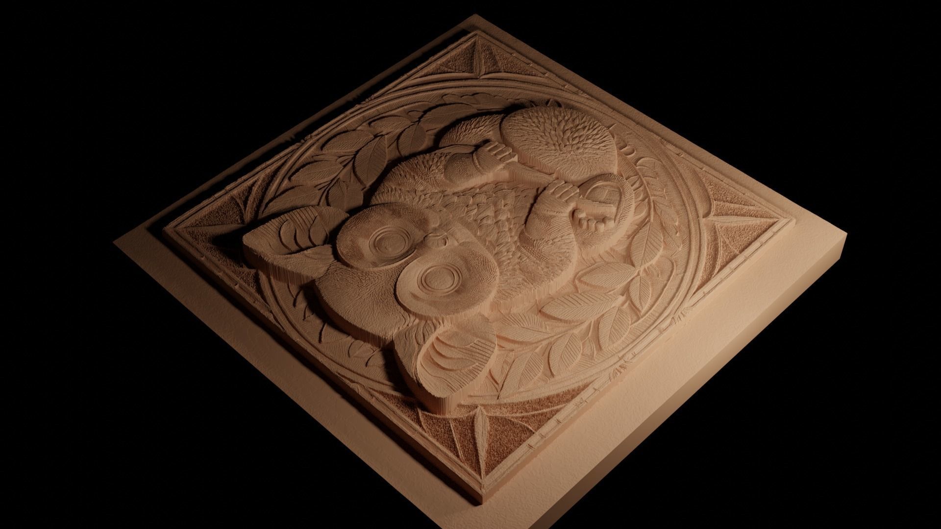 Bushbaby CNC 3d Print High Relief Sand Casting 3D print model_4