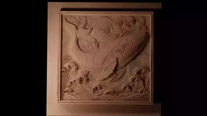 Blue Whale CNC 3d Print High Relief Sand Casting