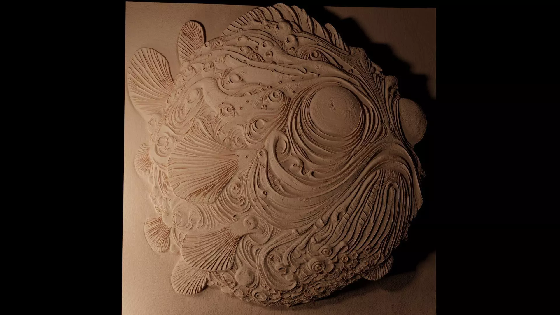 Blobfish CNC 3d Print High Relief Sand Casting 3D print model_0