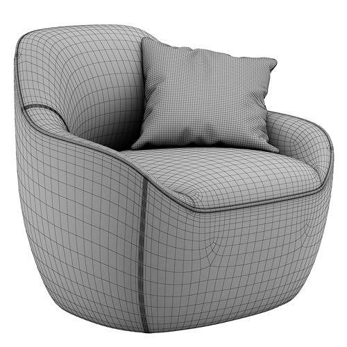 Becca Armchair By Bernhardt Design 3D model 6
