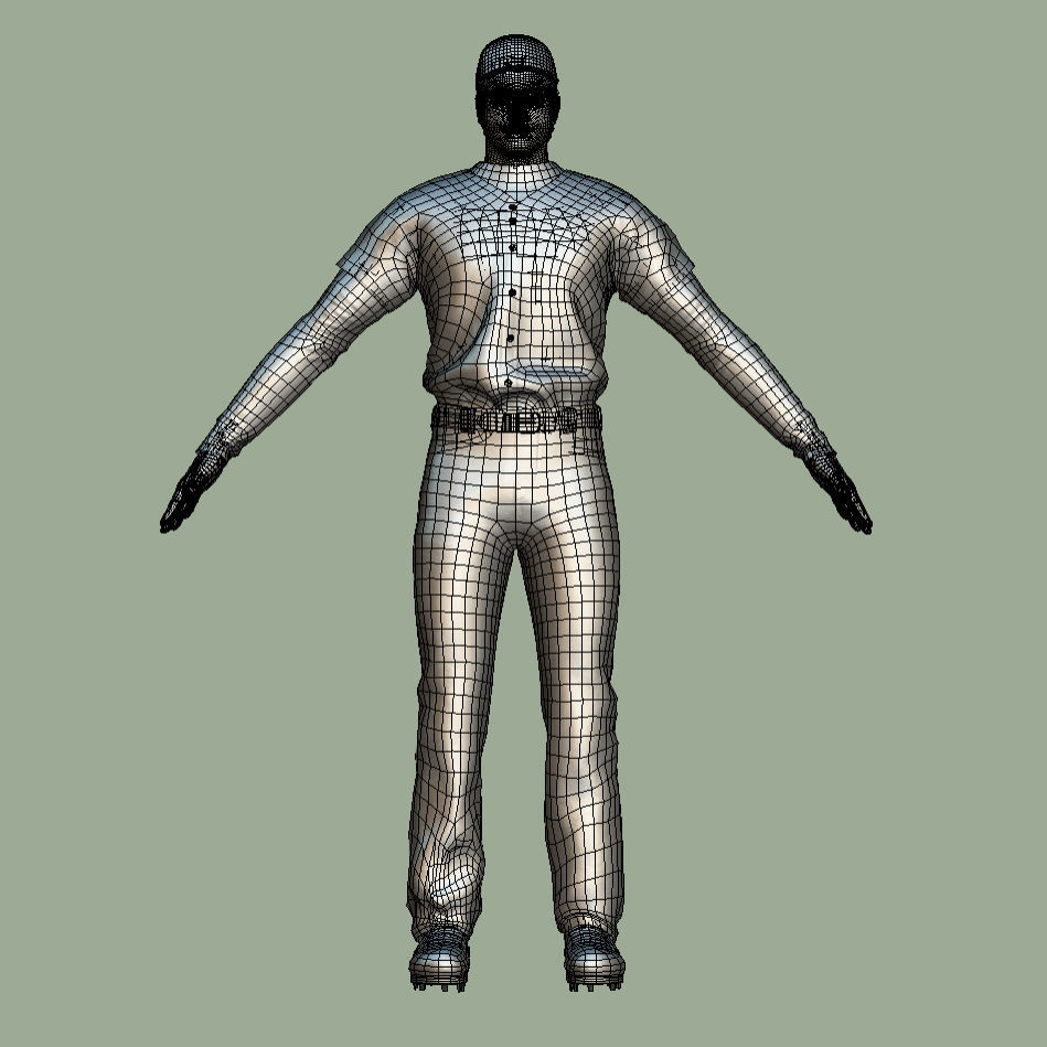 T-Pose Rigged Shohei Ohtani Los Angeles Dodgers 3D model_5