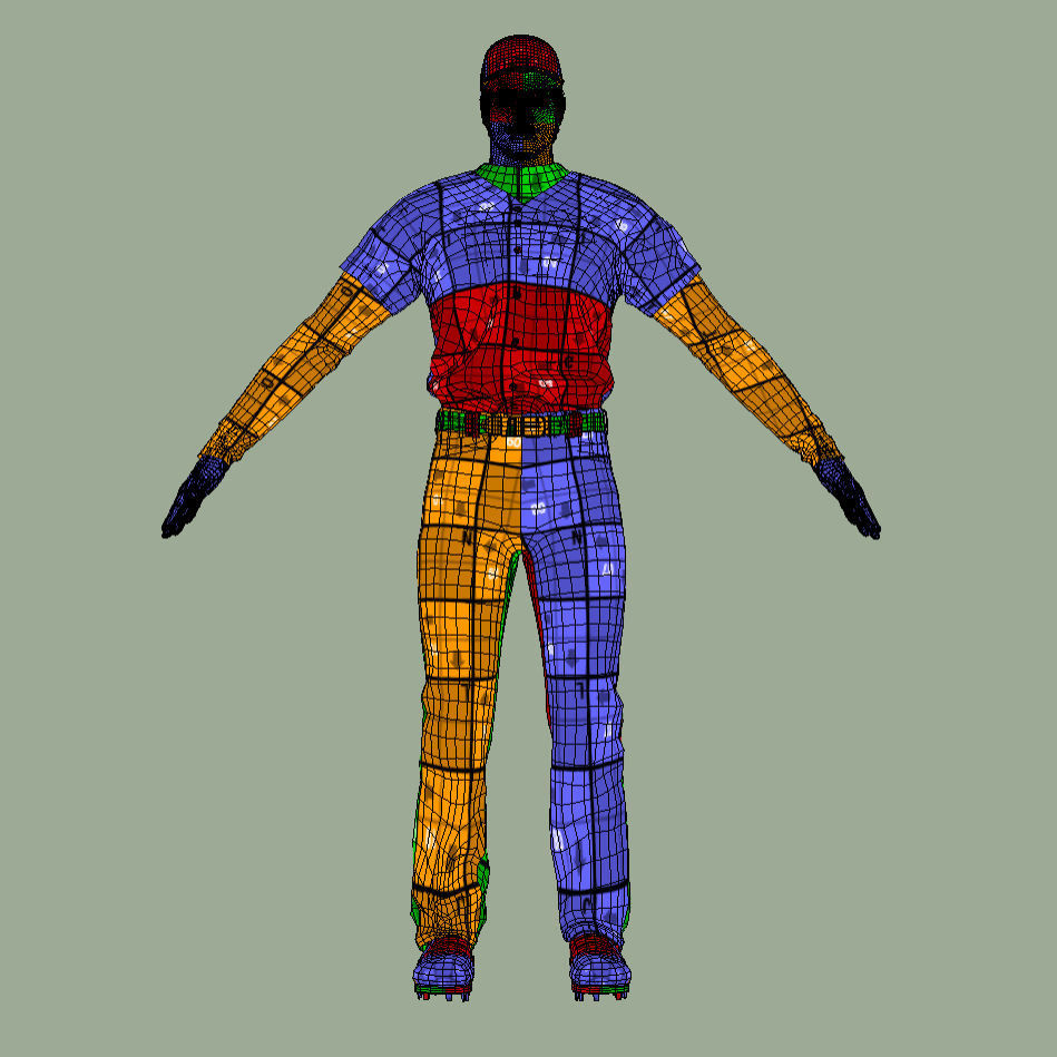 T-Pose Rigged Shohei Ohtani Los Angeles Dodgers 3D model_7