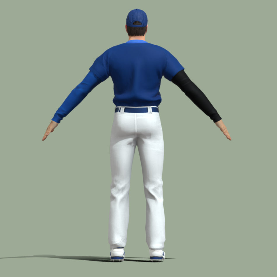T-Pose Rigged Shohei Ohtani Los Angeles Dodgers 3D model_3
