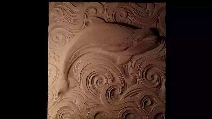 Beluga Whale CNC 3d Print High Relief Sand Casting 3D print model