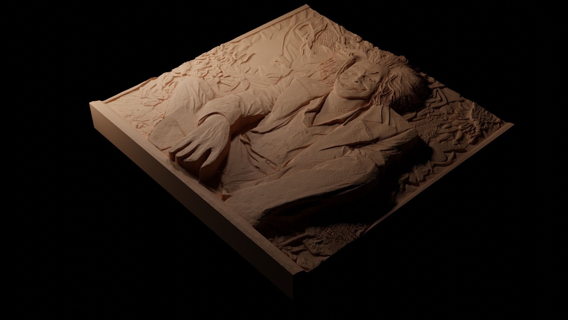 Beetlejuice CNC 3d Print High Relief Sand Casting 3D print model_1