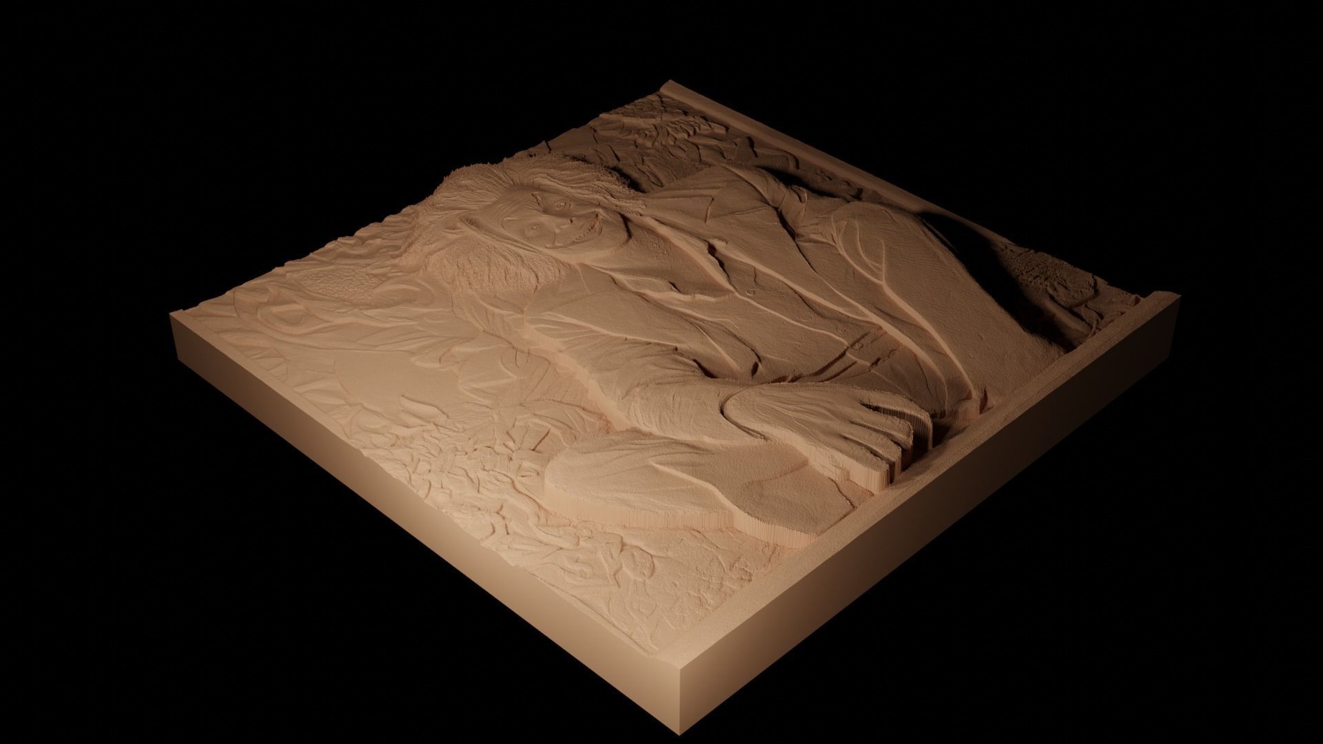 Beetlejuice CNC 3d Print High Relief Sand Casting 3D print model_2