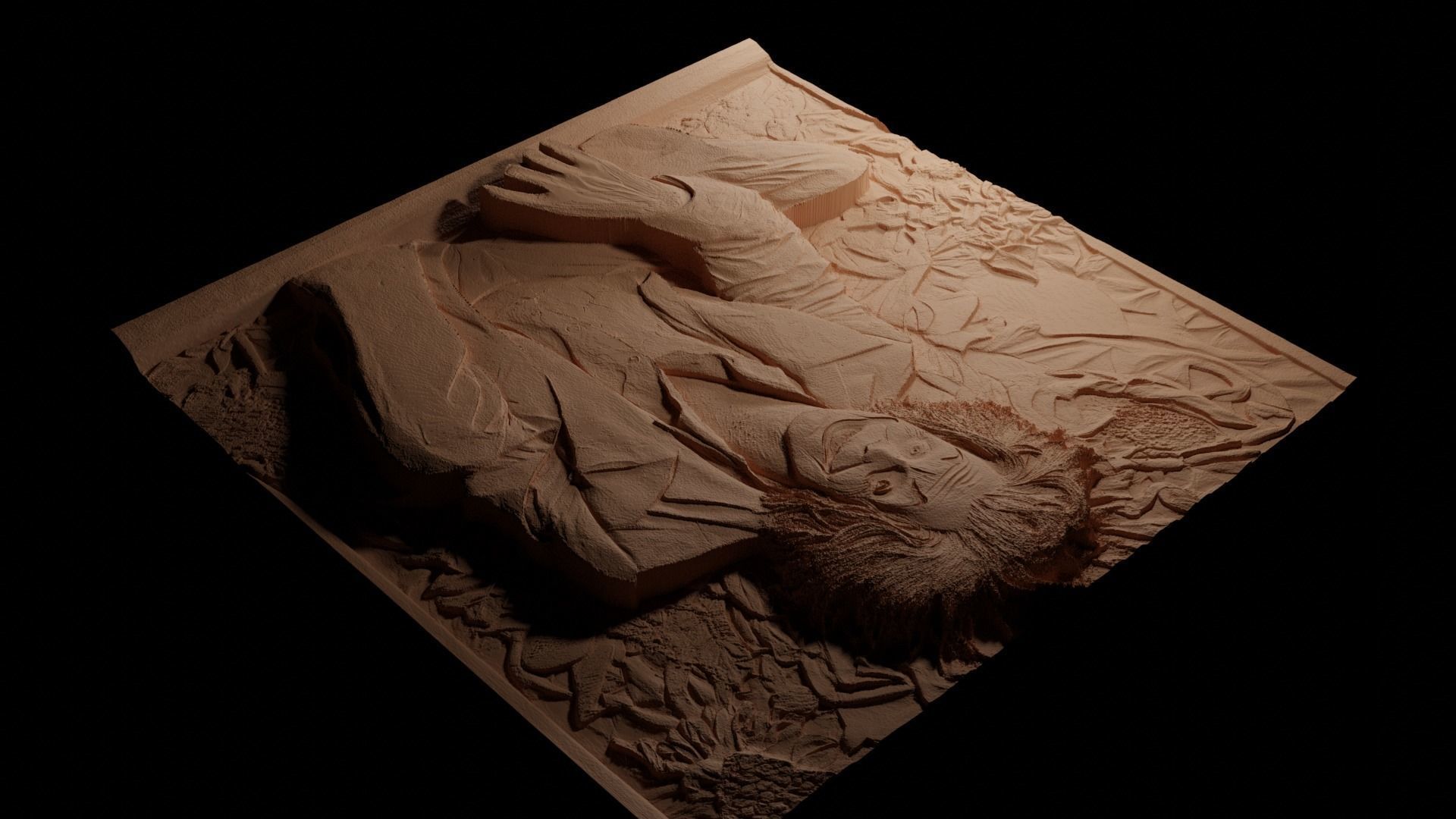 Beetlejuice CNC 3d Print High Relief Sand Casting 3D print model_3