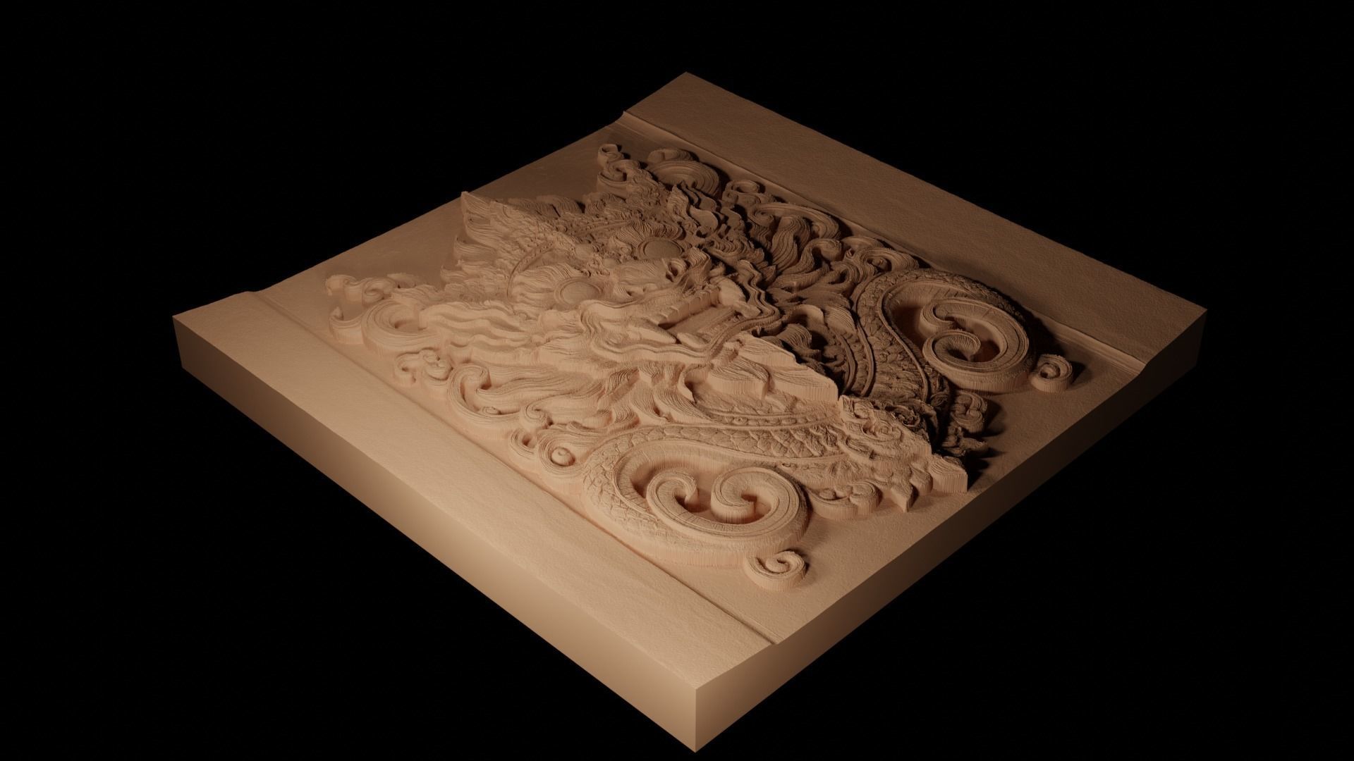 Barong CNC 3d Print High Relief Sand Casting 3D print model_2
