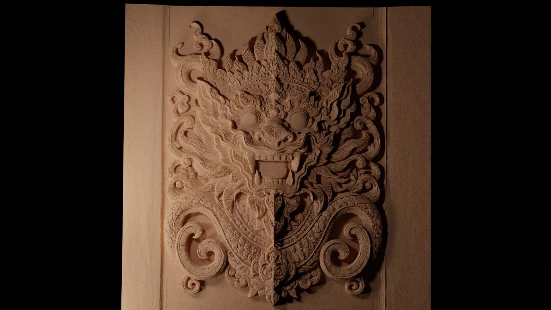 Barong CNC 3d Print High Relief Sand Casting 3D print model_0