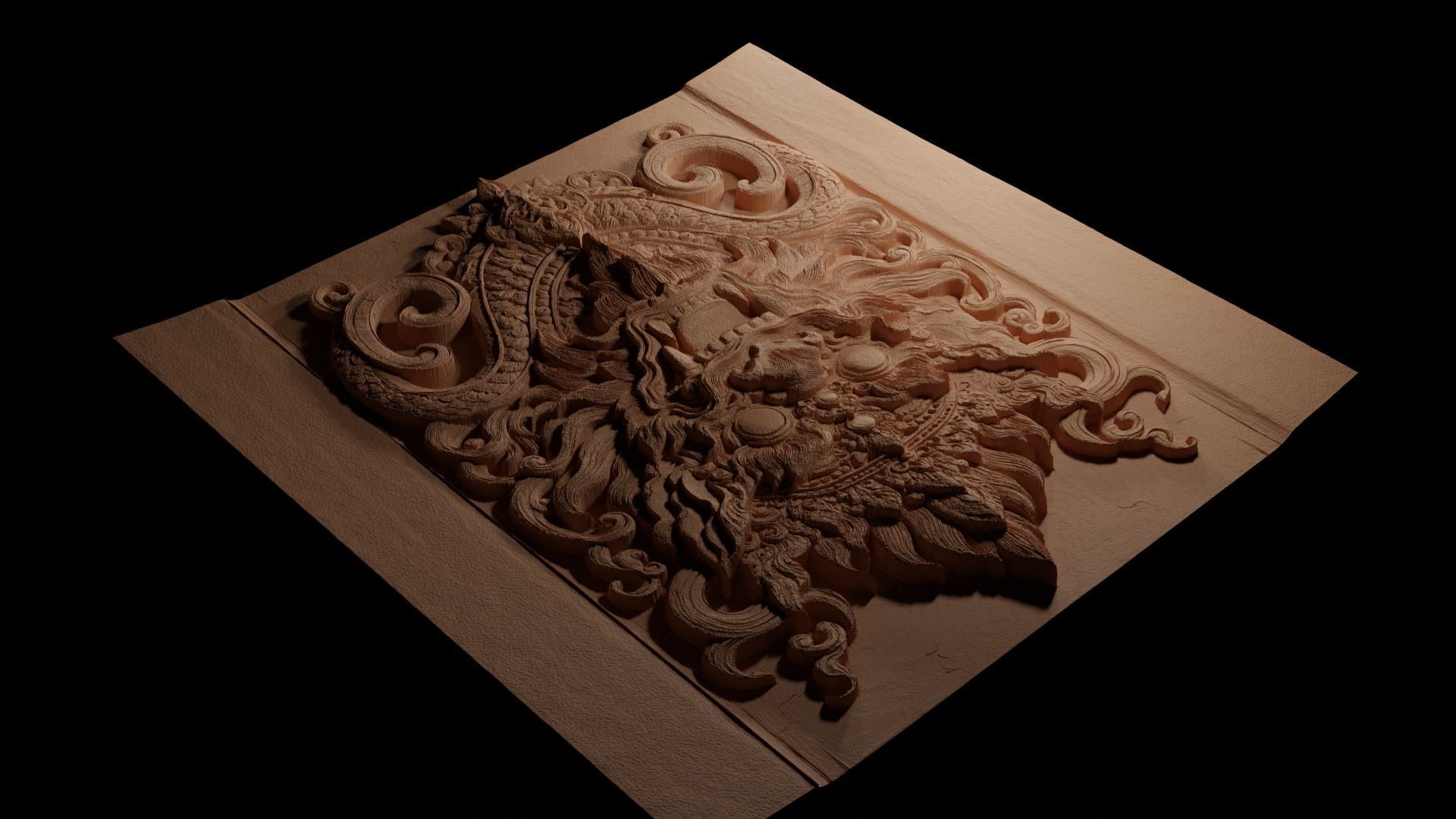 Barong CNC 3d Print High Relief Sand Casting 3D print model_3
