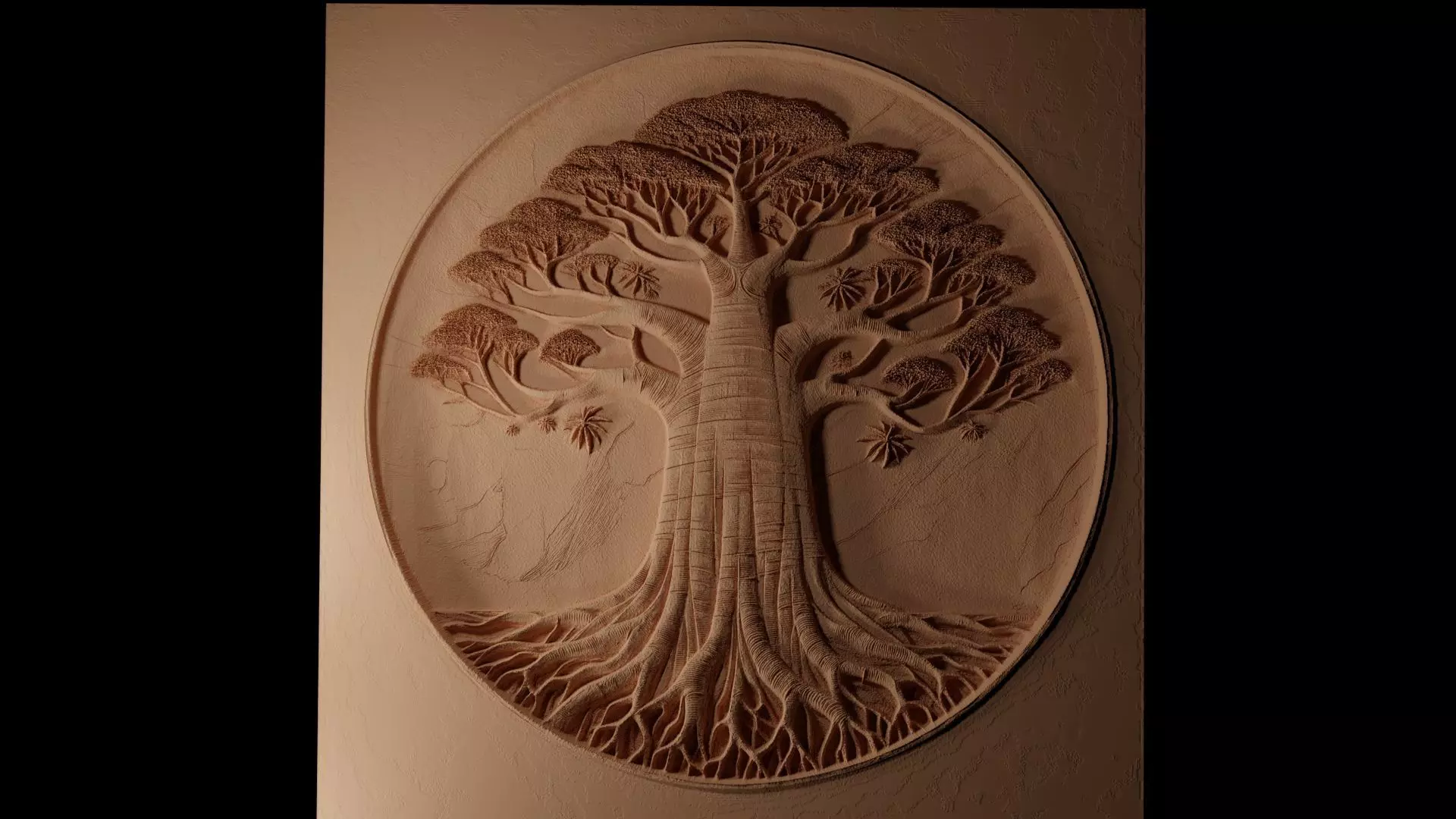 Baobab Tree CNC 3d Print High Relief Sand Casting 3D print model_0