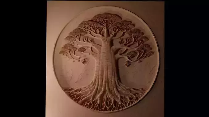Baobab Tree CNC 3d Print High Relief Sand Casting 3D print model