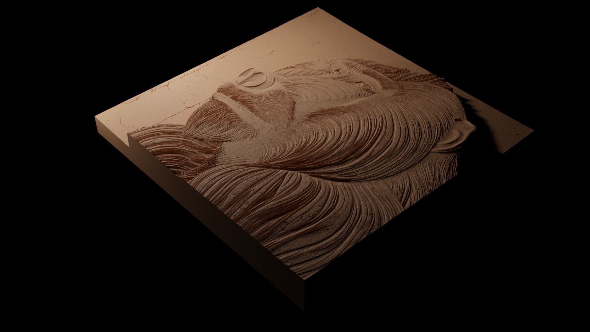 Baboon CNC 3d Print High Relief Sand Casting 3D print model_1