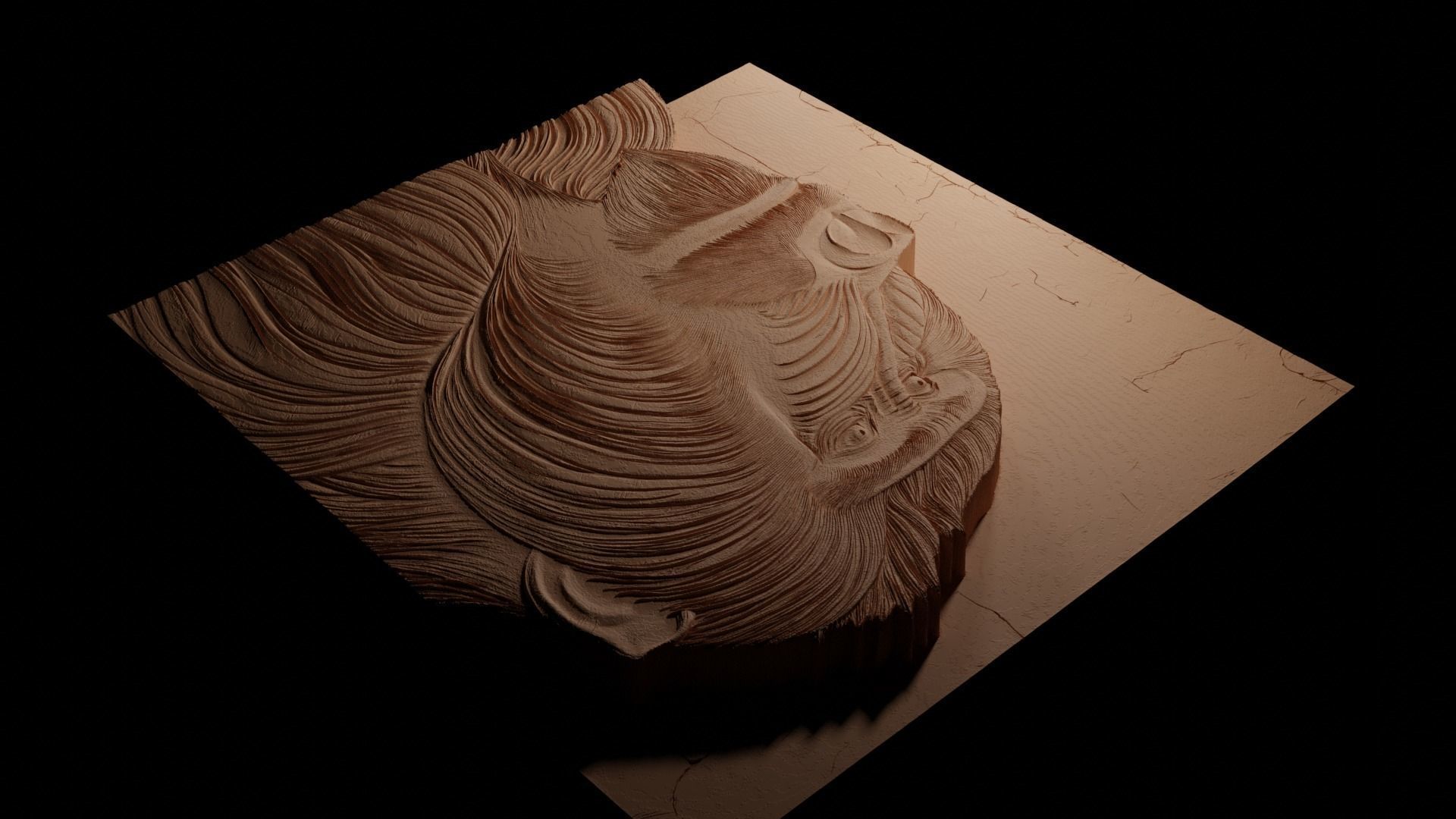 Baboon CNC 3d Print High Relief Sand Casting 3D print model_3