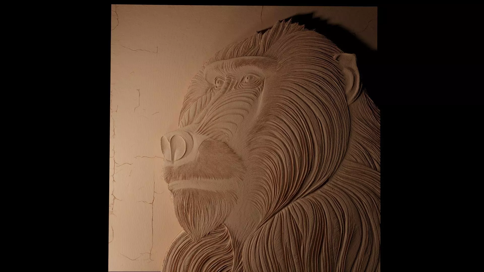 Baboon CNC 3d Print High Relief Sand Casting 3D print model_0