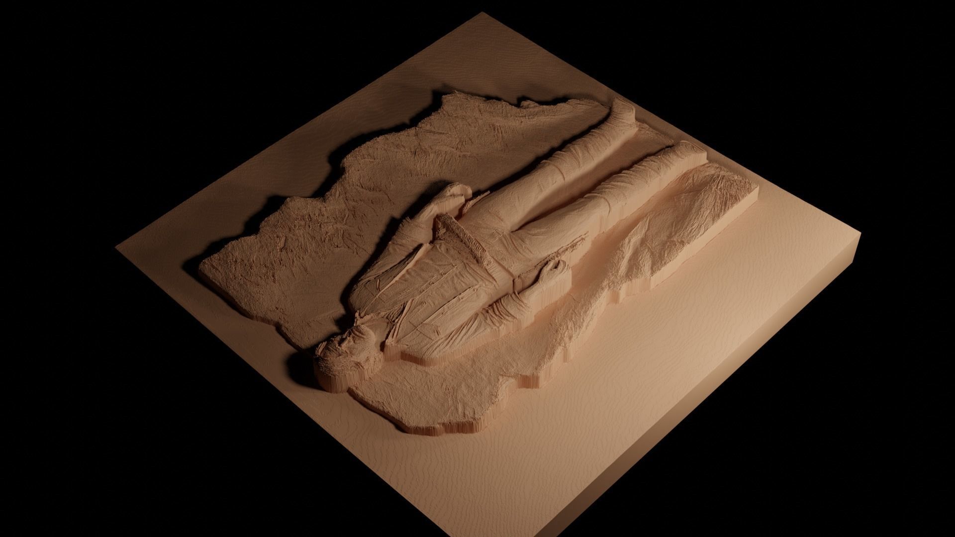 Arthur Morgan RDR2 CNC 3d Print High Relief Sand Casting 3D print model_4