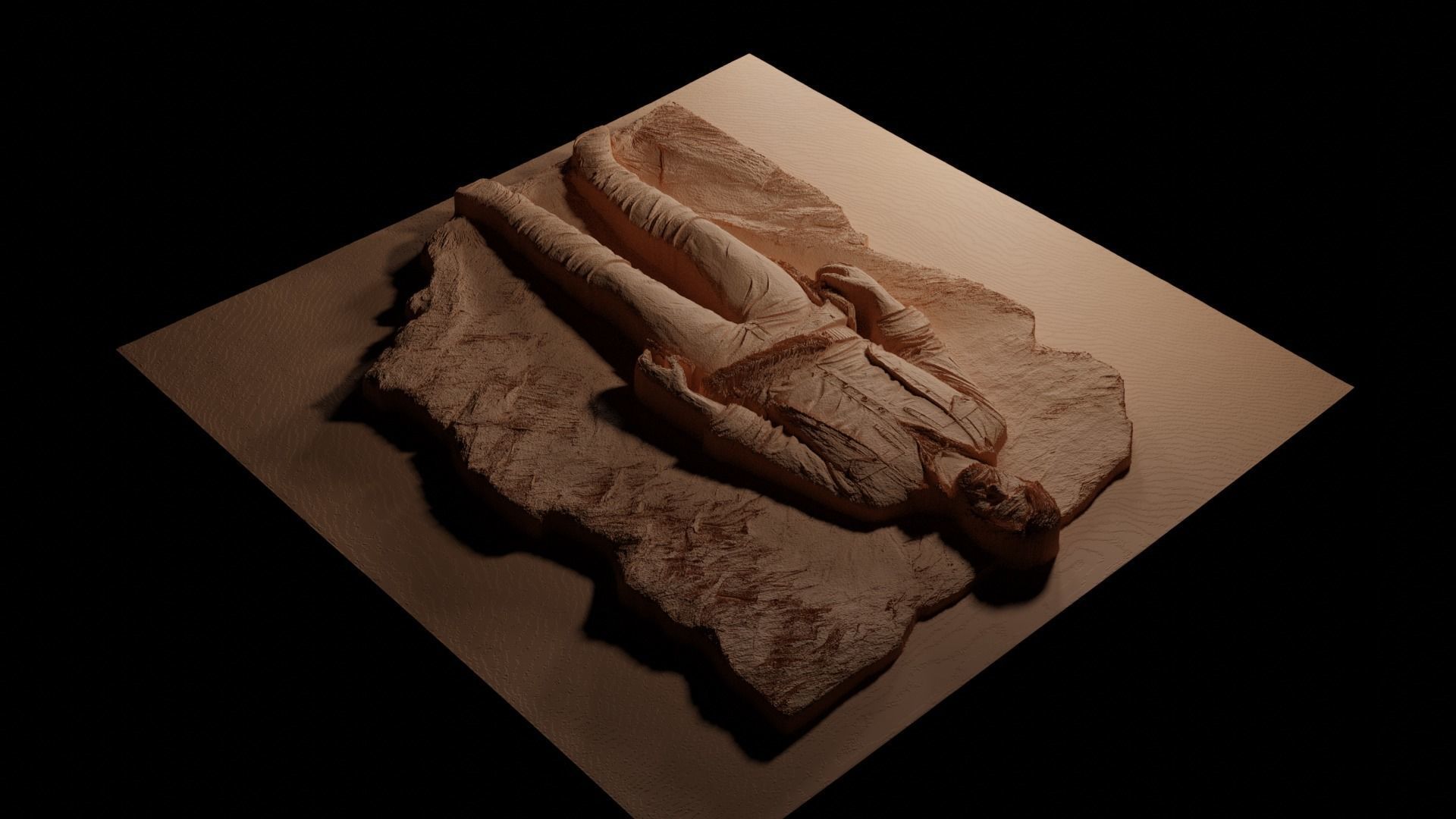 Arthur Morgan RDR2 CNC 3d Print High Relief Sand Casting 3D print model_3