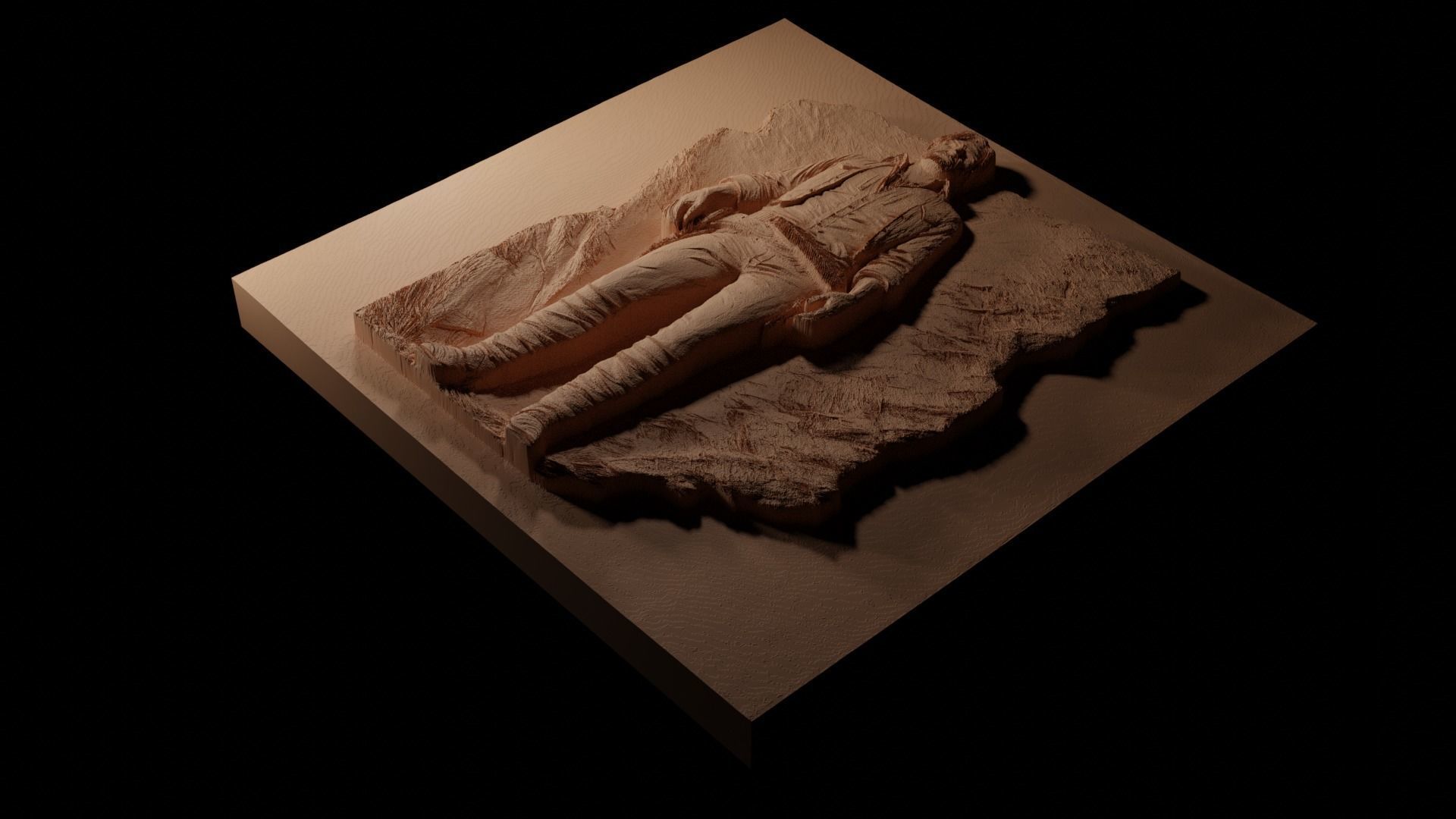 Arthur Morgan RDR2 CNC 3d Print High Relief Sand Casting 3D print model_1