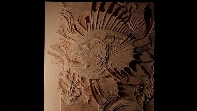 Anglerfish CNC 3d Print High Relief Sand Casting 3D print model