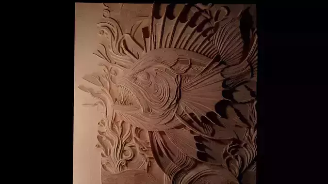Anglerfish CNC 3d Print High Relief Sand Casting 3D print model