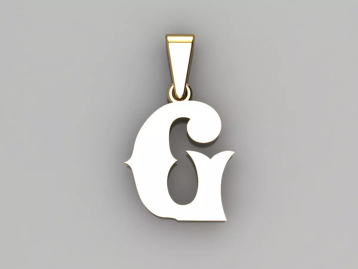 G alphabate pendant  3D print model_0
