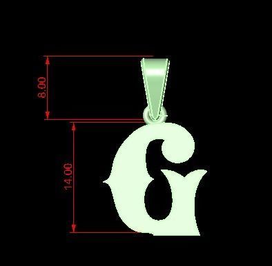 G alphabate pendant  3D print model_4