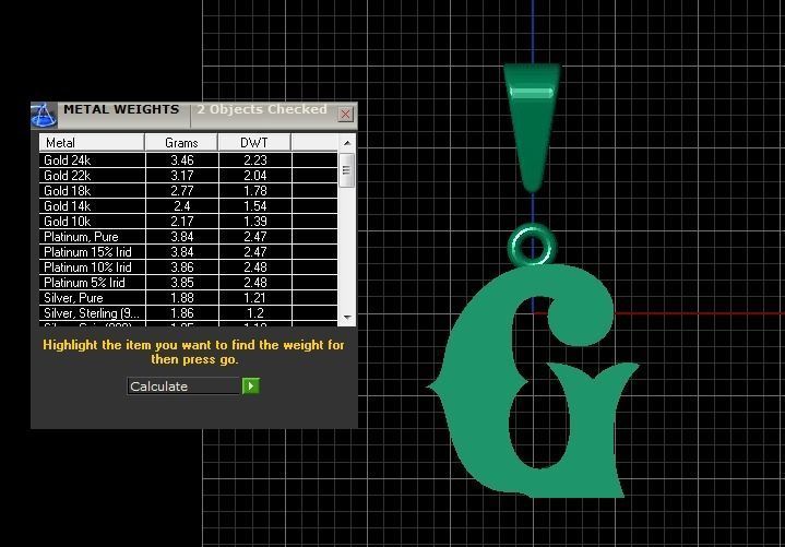 G alphabate pendant  3D print model_3