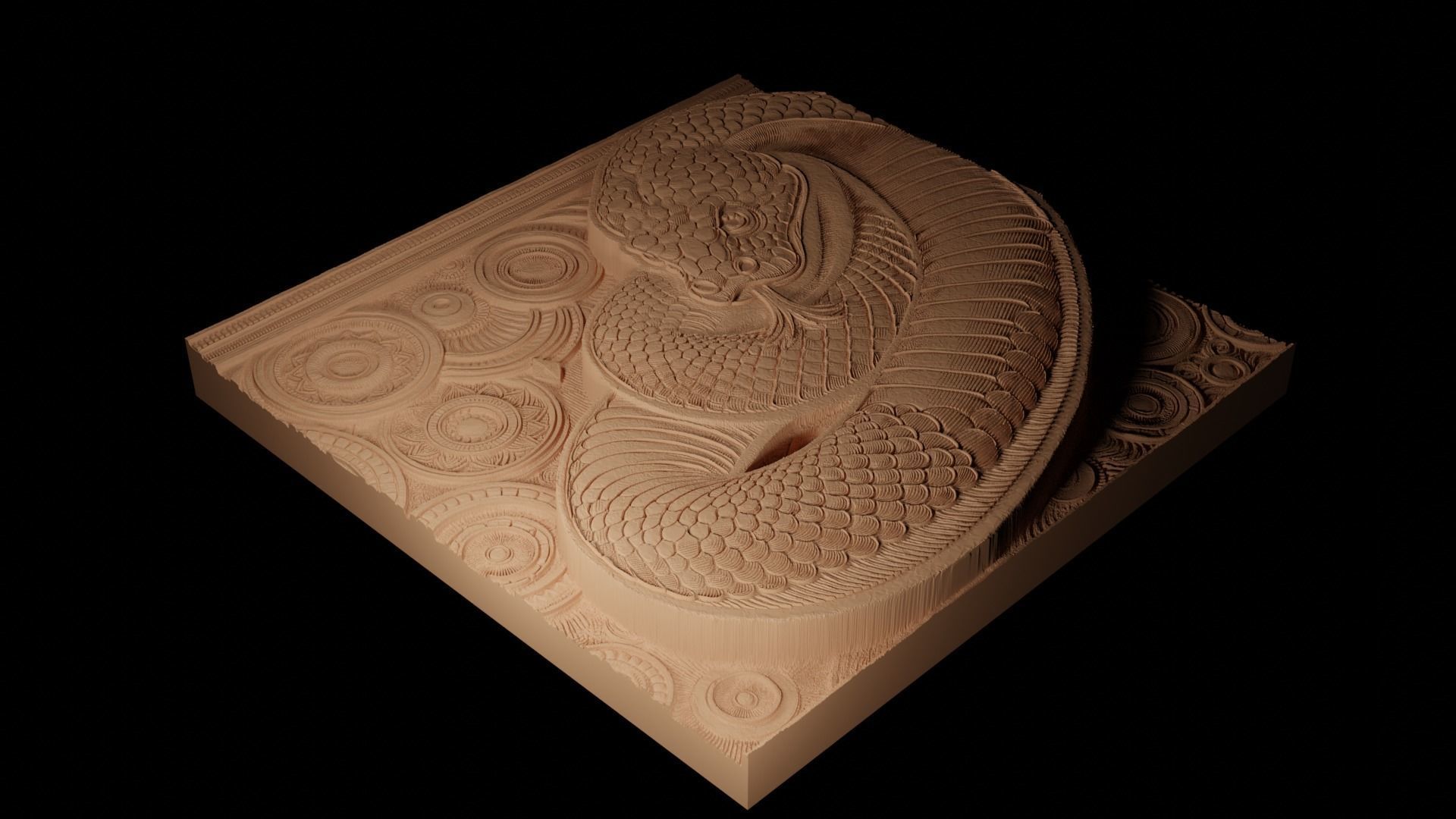 Anaconda CNC 3d Print High Relief Sand Casting 3D print model_2
